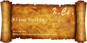 Kling Csilla névjegykártya